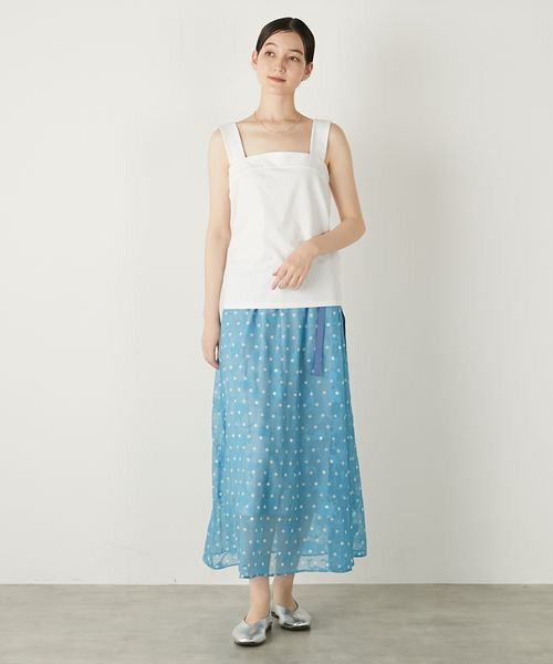 LOGEMENT DE CLAIRE / ロジュモンドクレール ロング・マキシ丈スカート | 【カットジャガードドットプリントスカート】 | 詳細12