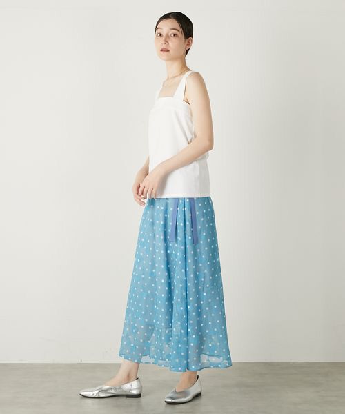 LOGEMENT DE CLAIRE / ロジュモンドクレール ロング・マキシ丈スカート | 【カットジャガードドットプリントスカート】 | 詳細13