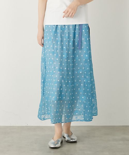 LOGEMENT DE CLAIRE / ロジュモンドクレール ロング・マキシ丈スカート | 【カットジャガードドットプリントスカート】 | 詳細7