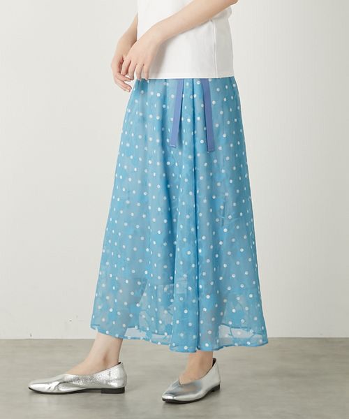 LOGEMENT DE CLAIRE / ロジュモンドクレール ロング・マキシ丈スカート | 【カットジャガードドットプリントスカート】 | 詳細8