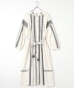 LOGEMENT DE CLAIRE / ロジュモンドクレール ロング・マキシ丈ワンピース | 【LOURMARIN】コットンリネン刺しゅうワンピース