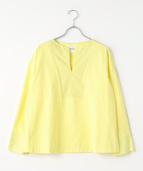 LOURMARIN/ルールマラン 【LOURMARIN】布帛コンビキーネックプルオーバー イエロー FREE LOURMARIN/ルールマラン 【LOURMARIN】布帛コンビキーネックプルオーバー イエロー FREE