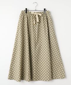 【LOURMARIN】カラーリネンフレアースカート