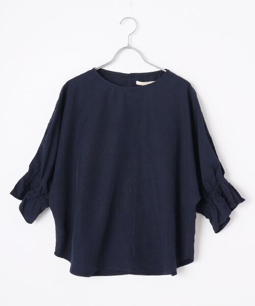 ブラウス シャツ 「テンセルリネンドルマンギャザーブラウス」 レディース テンセルリネンドルマンギャザーブラウス】｜MELROSE CLAIRE