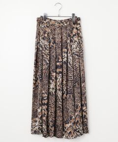 LOGEMENT DE CLAIRE / ロジュモンドクレール ロング・マキシ丈スカート | 【カモフラサテンクレーププリントタックスカート】