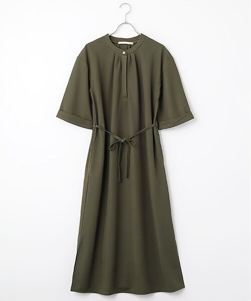 LOGEMENT DE CLAIRE/ロジュモンドクレール 【ナノキャラメルベルテッドカットワンピース】 グリーン系 FREE