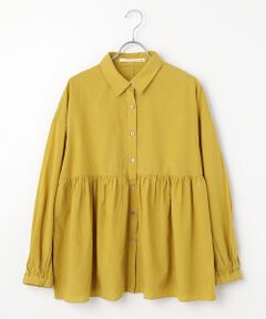 LOGEMENT DE CLAIRE / ロジュモンドクレール シャツ・ブラウス | 【テンセル綿麻ローン切替ギャザーシャツ】