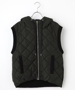 LOGEMENT DE CLAIRE / ロジュモンドクレール その他アウター | 【中綿×ニット切替ZIPフードベスト】