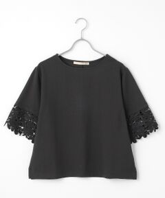 LOGEMENT DE CLAIRE / ロジュモンドクレール カットソー | 【ケミカルレース切替スリーブプルオーバー】