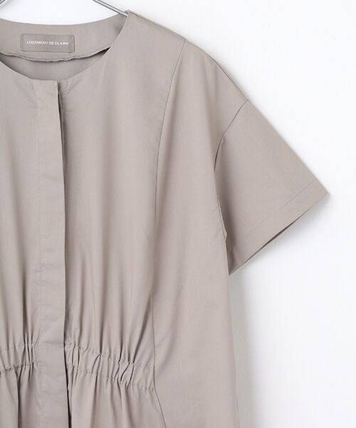 LOGEMENT DE CLAIRE / ロジュモンドクレール ロング・マキシ丈ワンピース | フロントギャザーシャツワンピース | 詳細4