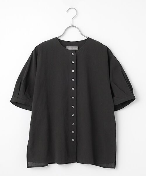 LOGEMENT DE CLAIRE / ロジュモンドクレール シャツ・ブラウス | タックスリーブクルーネックブラウス（ブラック）
