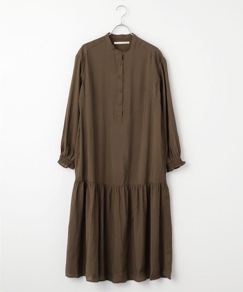 LOGEMENT DE CLAIRE/ロジュモンドクレール 【モダールエステルクレープ切替ワンピース】 ブラウン FREE