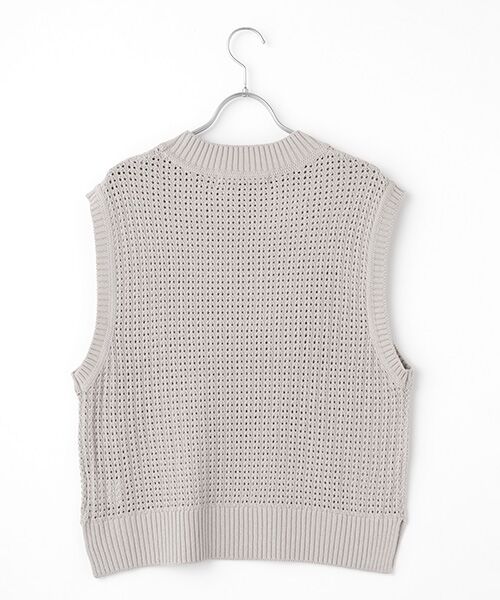 LOGEMENT DE CLAIRE / ロジュモンドクレール ベスト | 【コットンアクリル変わり編みクルーベスト】 | 詳細1