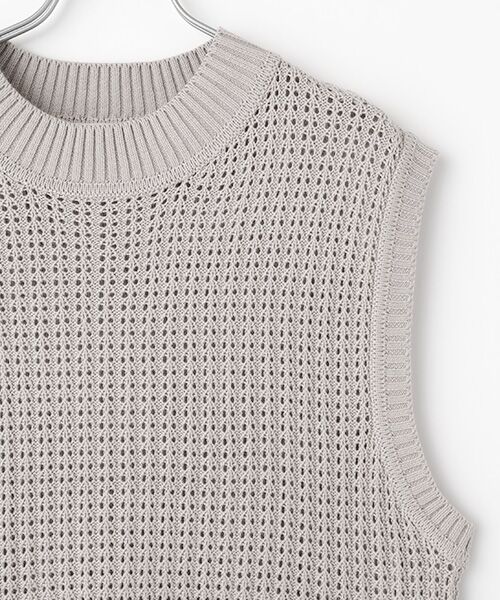 LOGEMENT DE CLAIRE / ロジュモンドクレール ベスト | 【コットンアクリル変わり編みクルーベスト】 | 詳細2