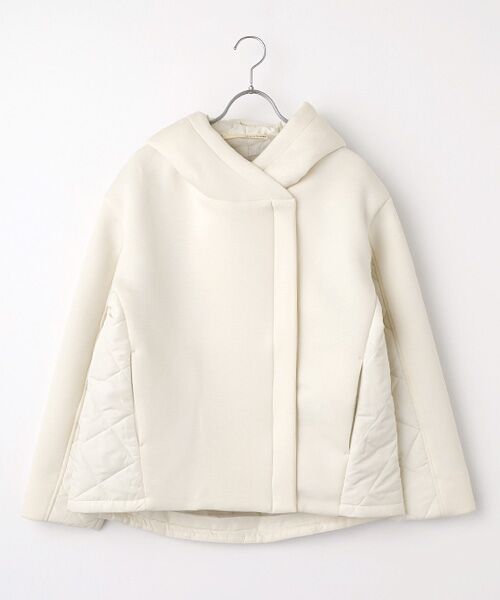 LOGEMENT DE CLAIRE/ロジュモンドクレール 【モスダンボール×中綿切替フードZIPコート】 アイボリー FREE LOGEMENT DE CLAIRE/ロジュモンドクレール 【モスダンボール×中綿切替フードZIPコート】 アイボリー FREE