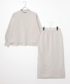 LOGEMENT DE CLAIRE / ロジュモンドクレール カットソー | モックネックプルオーバー＆ロングニットスカートSET