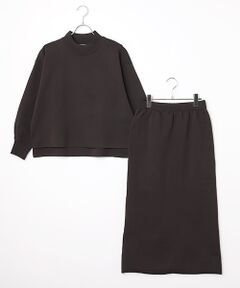 LOGEMENT DE CLAIRE / ロジュモンドクレール カットソー | モックネックプルオーバー＆ロングニットスカートSET
