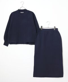 LOGEMENT DE CLAIRE / ロジュモンドクレール カットソー | モックネックプルオーバー＆ロングニットスカートSET
