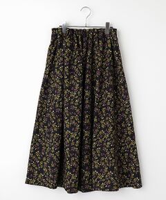 LOGEMENT DE CLAIRE / ロジュモンドクレール ロング・マキシ丈スカート | 【ボタニカルプリントタックギャザースカート】