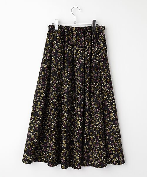 LOGEMENT DE CLAIRE / ロジュモンドクレール ロング・マキシ丈スカート | 【ボタニカルプリントタックギャザースカート】 | 詳細1