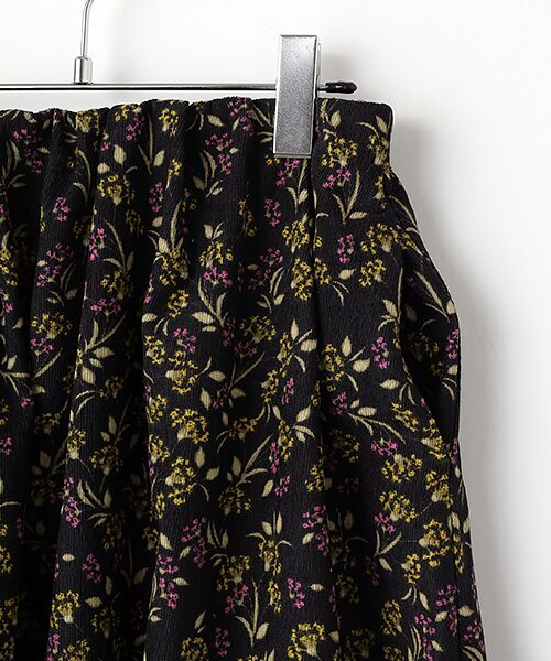 LOGEMENT DE CLAIRE / ロジュモンドクレール ロング・マキシ丈スカート | 【ボタニカルプリントタックギャザースカート】 | 詳細2