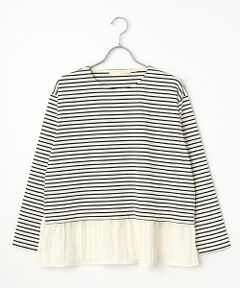 LOGEMENT DE CLAIRE / ロジュモンドクレール カットソー | 【異素材ドッキングプルオーバー】