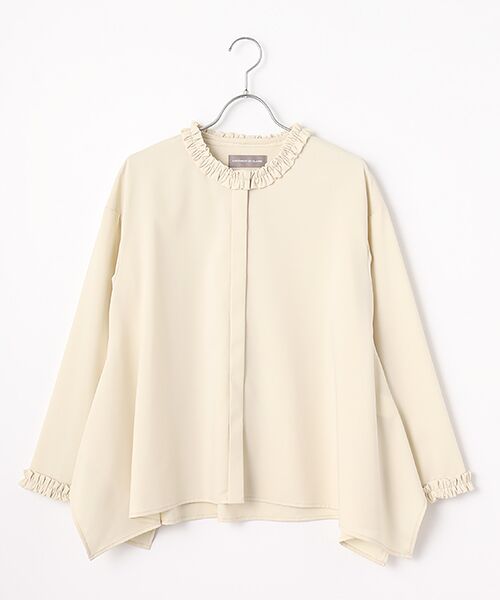 LOGEMENT DE CLAIRE / ロジュモンドクレール シャツ・ブラウス | イレギュラーヘムフリルブラウス（ライトベージュ）