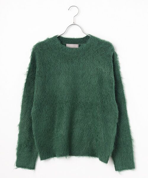 LOGEMENT DE CLAIRE / ロジュモンドクレール ニット・セーター | ロングシャギークルーネックプルニット（モスグリーン）