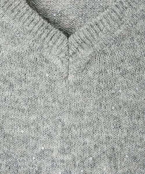 LOGEMENT DE CLAIRE / ロジュモンドクレール ニット・セーター | 【スパンコールミックスVネックドルマンニット】 | 詳細2