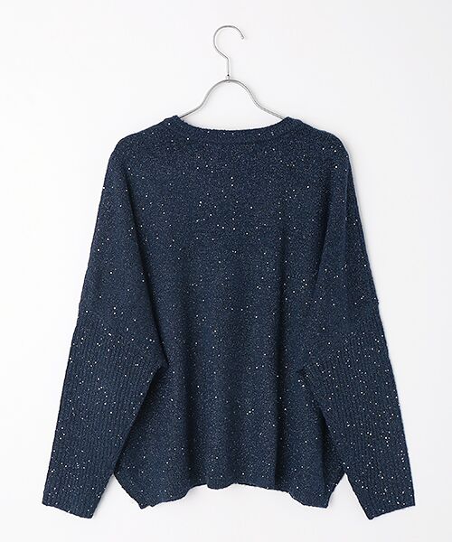 LOGEMENT DE CLAIRE / ロジュモンドクレール ニット・セーター | 【スパンコールミックスVネックドルマンニット】 | 詳細3