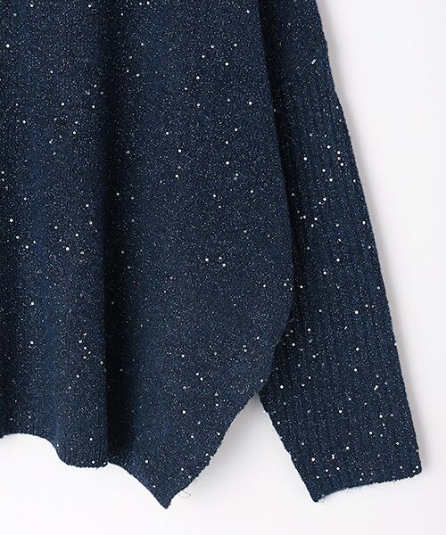 LOGEMENT DE CLAIRE / ロジュモンドクレール ニット・セーター | 【スパンコールミックスVネックドルマンニット】 | 詳細5