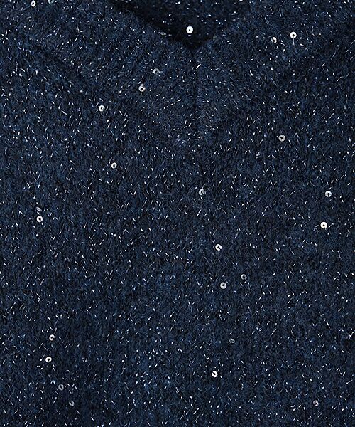 LOGEMENT DE CLAIRE / ロジュモンドクレール ニット・セーター | 【スパンコールミックスVネックドルマンニット】 | 詳細6