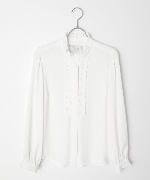 LOGEMENT DE CLAIRE / ロジュモンドクレール シャツ・ブラウス | 【バックサテンフリルブラウス】（オフホワイト）