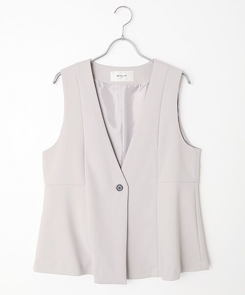 LOGEMENT DE CLAIRE / ロジュモンドクレール ベスト | 【ダブルクロスペプラムベスト】（ライトグレー）