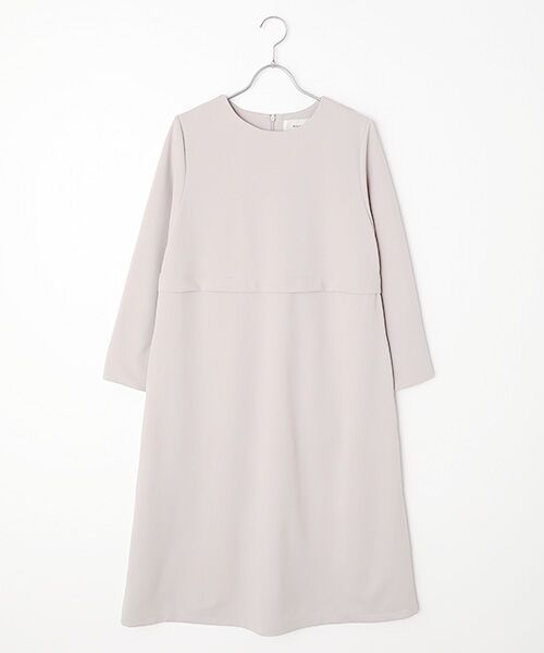 LOGEMENT DE CLAIRE / ロジュモンドクレール ロング・マキシ丈ワンピース | 【カットジョーゼットウエスト切り替えワンピース】（ライトグレー）