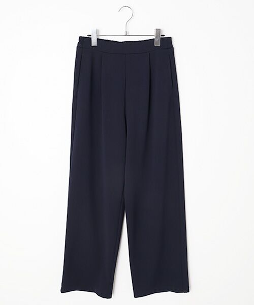 LOGEMENT DE CLAIRE / ロジュモンドクレール その他パンツ | 【カットジョーゼット1タックストレートパンツ】(ダークネイビー)