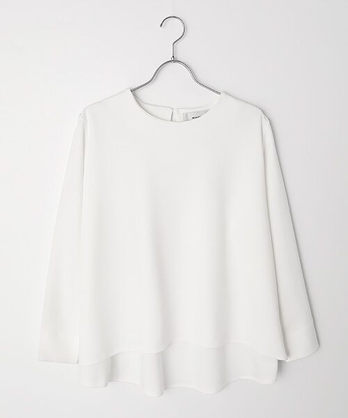 LOGEMENT DE CLAIRE / ロジュモンドクレール シャツ・ブラウス | 【カットジョーゼットバックテールブラウス】（オフホワイト）