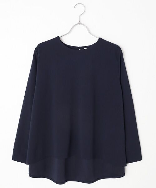 LOGEMENT DE CLAIRE / ロジュモンドクレール シャツ・ブラウス | 【カットジョーゼットバックテールブラウス】（ダークネイビー）