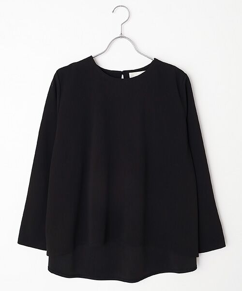 LOGEMENT DE CLAIRE / ロジュモンドクレール シャツ・ブラウス | 【カットジョーゼットバックテールブラウス】（ブラック）