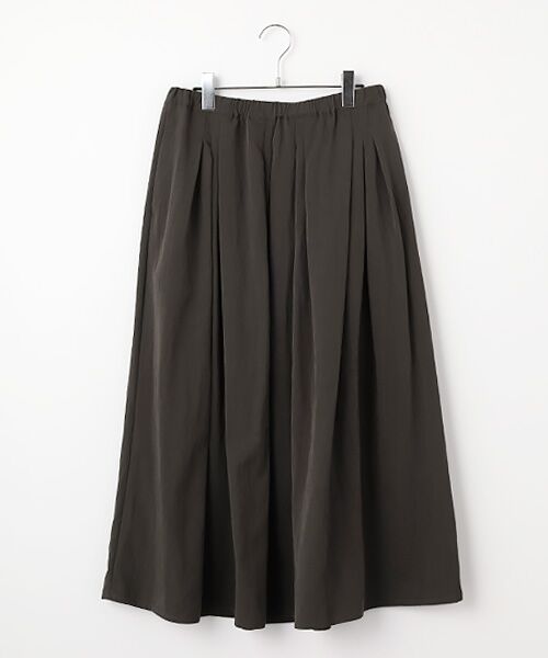 LOGEMENT DE CLAIRE / ロジュモンドクレール ロング・マキシ丈スカート | タックロングスカート（チャコールグレー）