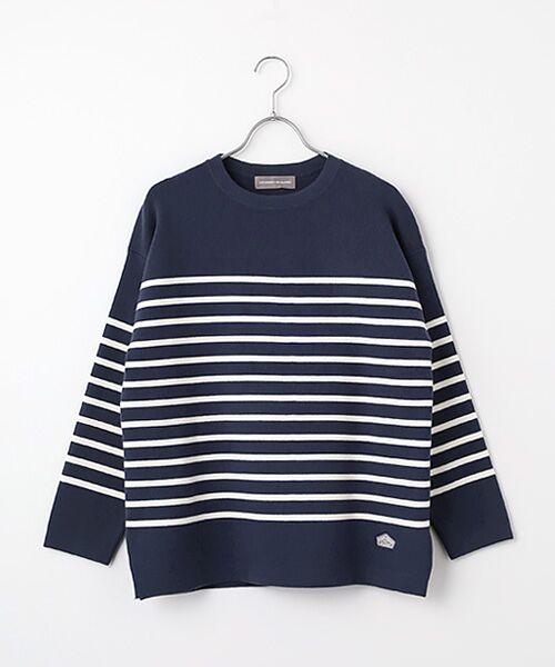 LOGEMENT DE CLAIRE / ロジュモンドクレール ニット・セーター | バスクボーダークルーニット（ネイビー）