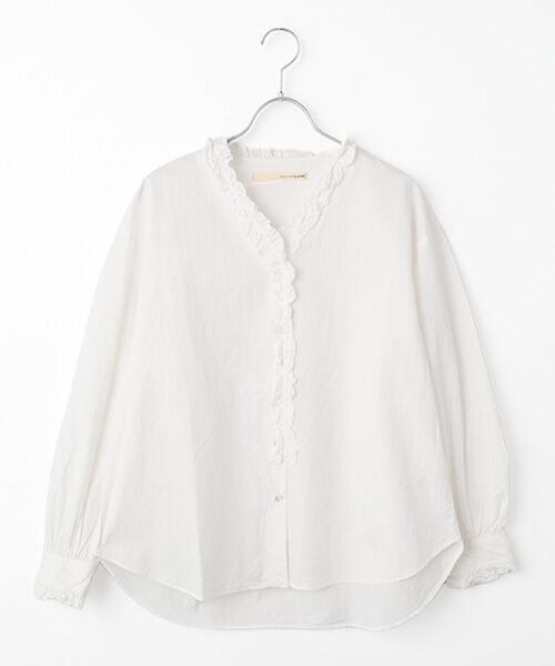 LOGEMENT DE CLAIRE / ロジュモンドクレール シャツ・ブラウス | 【アソートVフリルシャツ】（オフホワイト）