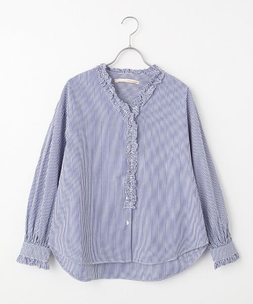 LOGEMENT DE CLAIRE / ロジュモンドクレール シャツ・ブラウス | 【アソートVフリルシャツ】（ブルー系その他）
