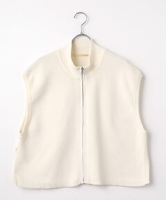 LOGEMENT DE CLAIRE / ロジュモンドクレール ベスト | 【麻タッチ片畦ハイネックジップアップベスト】