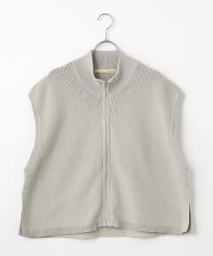LOGEMENT DE CLAIRE / ロジュモンドクレール ベスト | 【麻タッチ片畦ハイネックジップアップベスト】