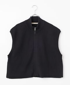 LOGEMENT DE CLAIRE / ロジュモンドクレール ベスト | 【麻タッチ片畦ハイネックジップアップベスト】