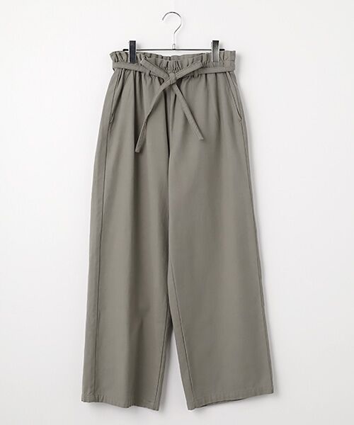 LOGEMENT DE CLAIRE / ロジュモンドクレール その他パンツ | リボン付きイージーストレートパンツ（グレー）