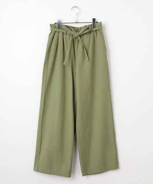 LOGEMENT DE CLAIRE / ロジュモンドクレール その他パンツ | リボン付きイージーストレートパンツ（カーキ）