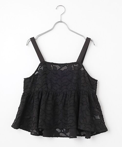 LOGEMENT DE CLAIRE / ロジュモンドクレール シャツ・ブラウス | 【カットジャガードキャミブラウス】（ブラック）