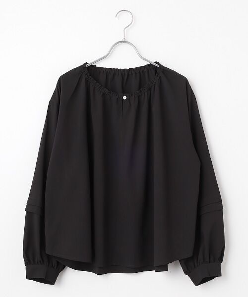 LOGEMENT DE CLAIRE / ロジュモンドクレール シャツ・ブラウス | 【クレープギャザースモックブラウス】（ブラック）